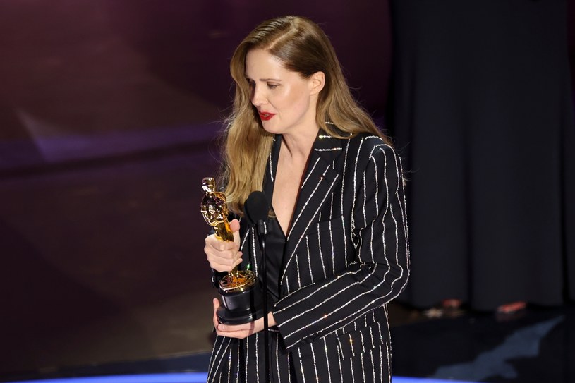 Justine Triet wzruszona po odebraniu Oscara /Rich Polk/Variety /Getty Images