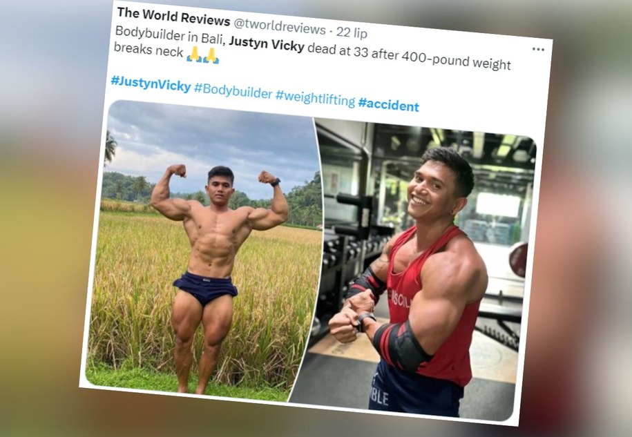 Justyn Vicky był kulturystą (fot. Twitter/@tworldreviews) /