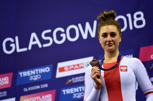 Justyna Kaczkowska zdobyła brązowy medal w wyścigu indywidualnym na 3 km na dochodzenie podczas mistrzostw Europy w kolarstwie torowym w Glasgow. /Bartłomiej  Zborowski /PAP