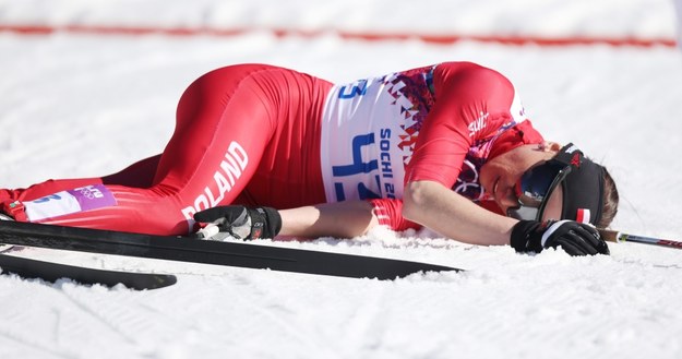 Justyna Kowalczyk na mecie biegu /ARMANDO BABANI  /PAP/EPA