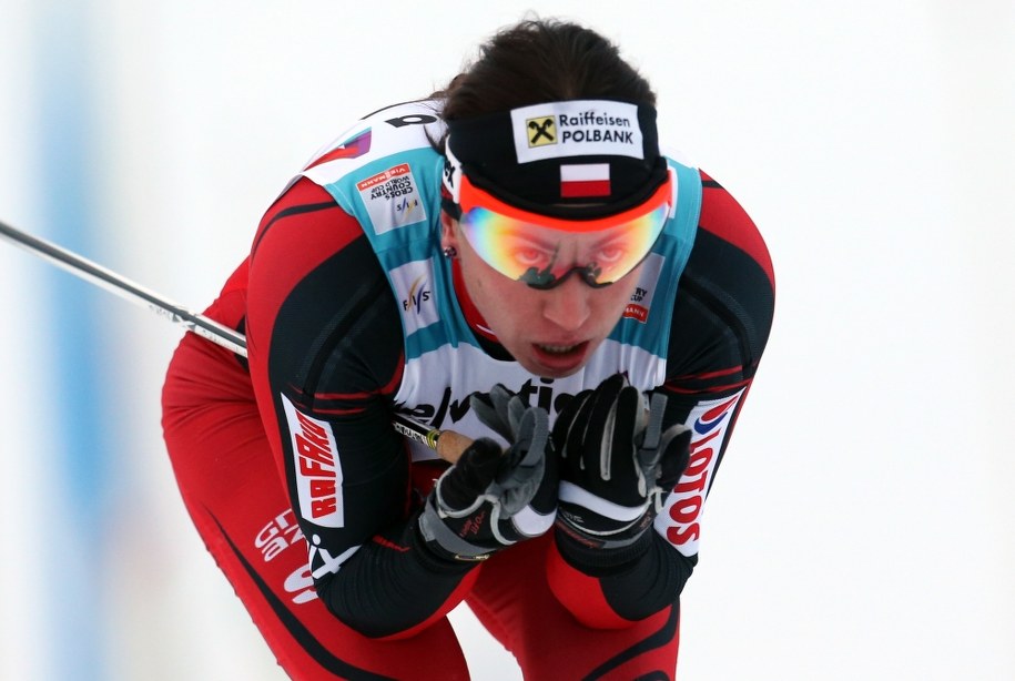 Justyna Kowalczyk na trasie biegu na 10 km techniką klasyczną w fińskim Kuusamo /Grzegorz Momot /PAP