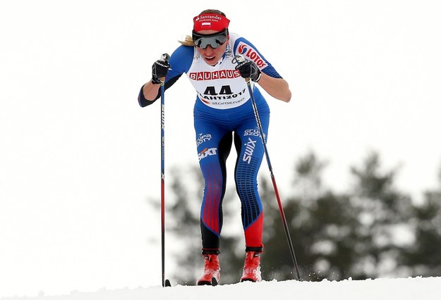 Justyna Kowalczyk na trasie biegu na 10 km techniką klasyczną podczas MŚ w Lahti /Grzegorz Momot /PAP