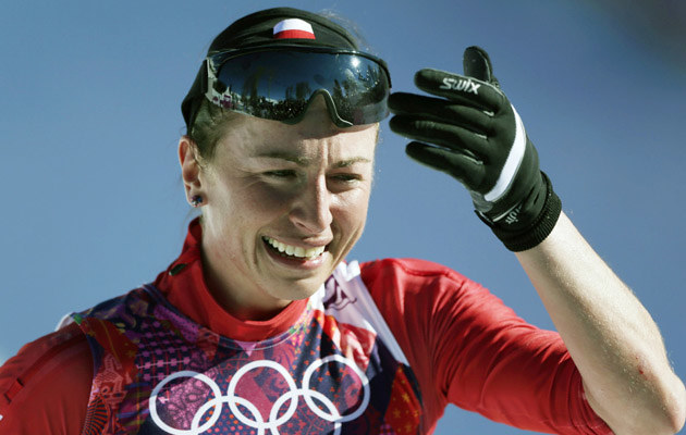 Justyna Kowalczyk po wygranych zawodach w Soczi /East News