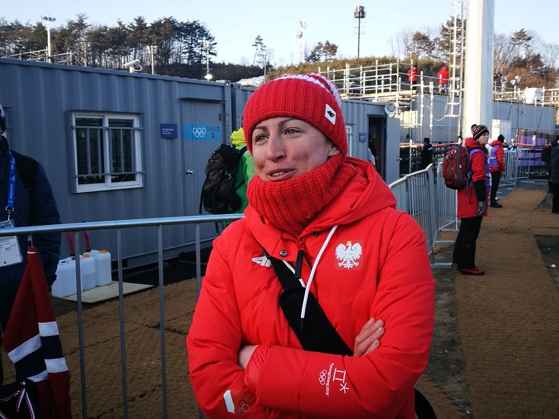 Justyna Kowalczyk tuż po zakończeniu startów olimpijskich, w Alpensia Cross Country Centre. /Michał Białoński /INTERIA.PL