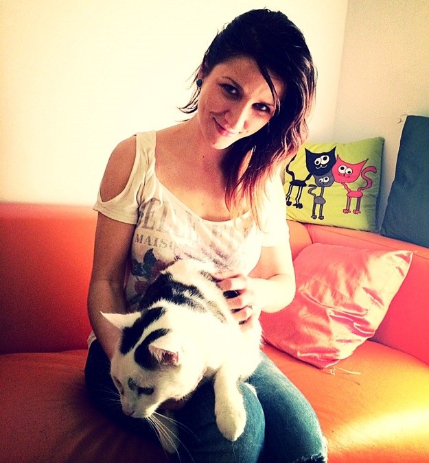 Justyna Marut i jej kotka /Agnieszka Wyderka /RMF FM