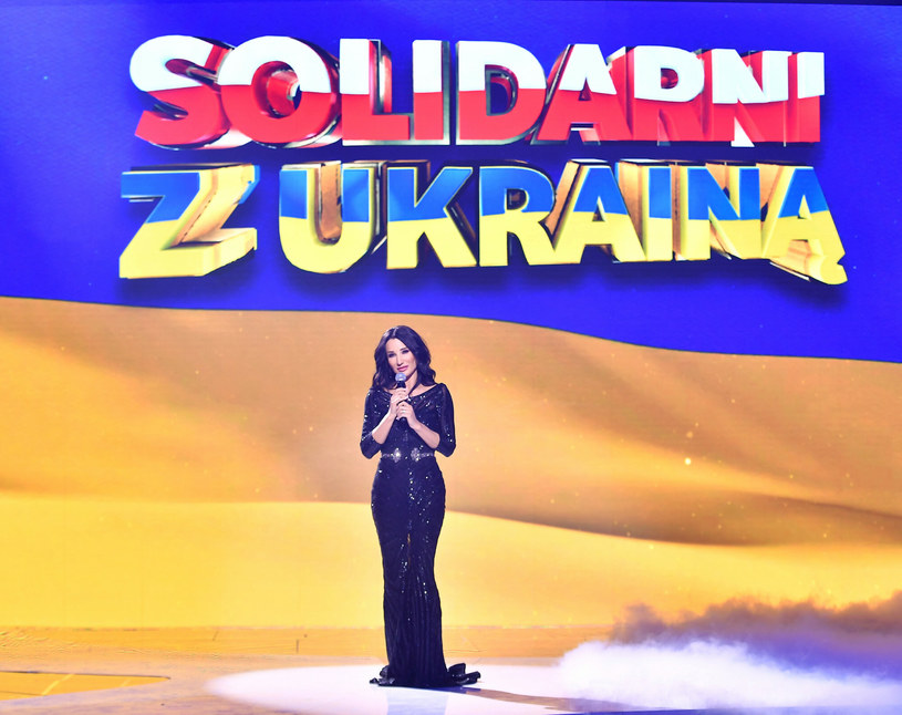 Justyna Steczkowska podczas koncertu "Solidarni z Ukrainą" /Mateusz Jagielski /East News
