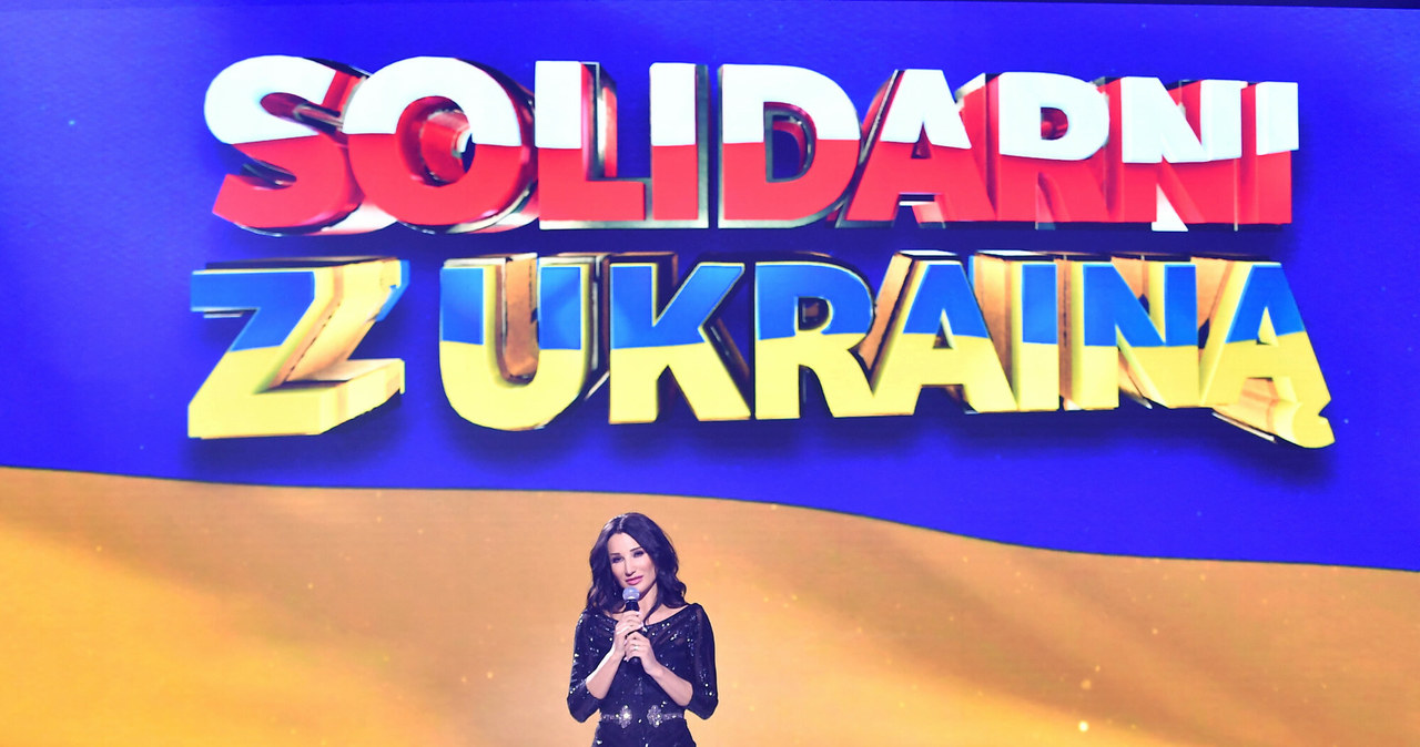 Justyna Steczkowska podczas koncertu "Solidarni z Ukrainą" /Mateusz Jagielski /East News