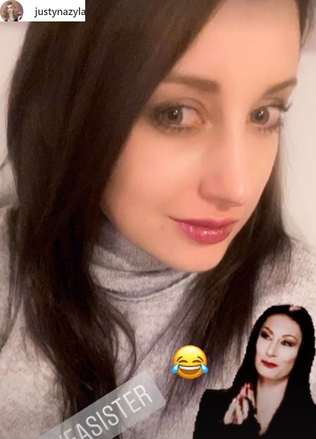 Justyna Żyła w ciemnych włosach na InstaStories /Instagram /Instagram