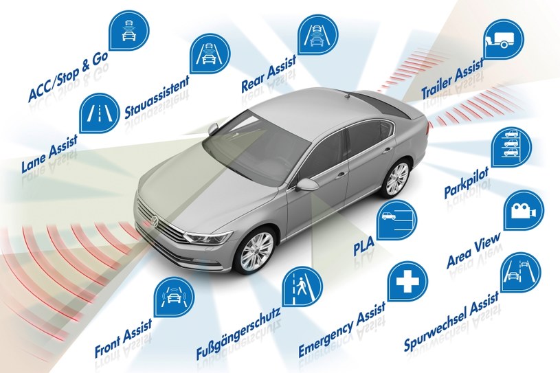 Już obecne modele, na przykład Passat, mogą być wyposażone w wielu asystentów kierowcy /Informacja prasowa