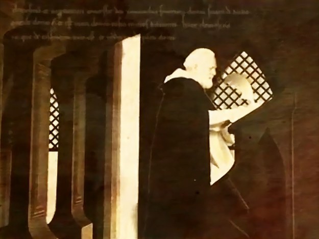 Kadr z filmu zachęcającego wiernych do wirtualnych medytacji w Klasztorze Dominikanów w Lille