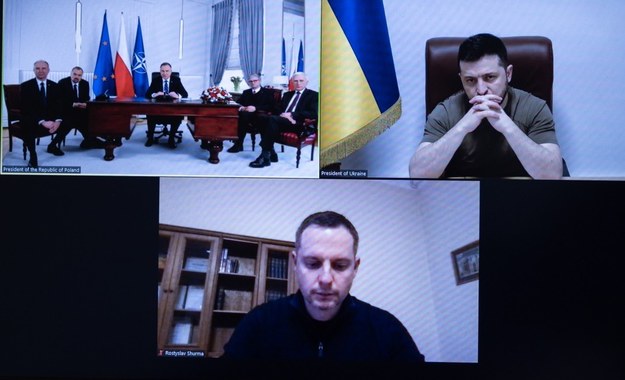 Kadr z wideokonferencji prezydentów / Zdj. kancelaria prezydenta Ukrainy /Materiały prasowe