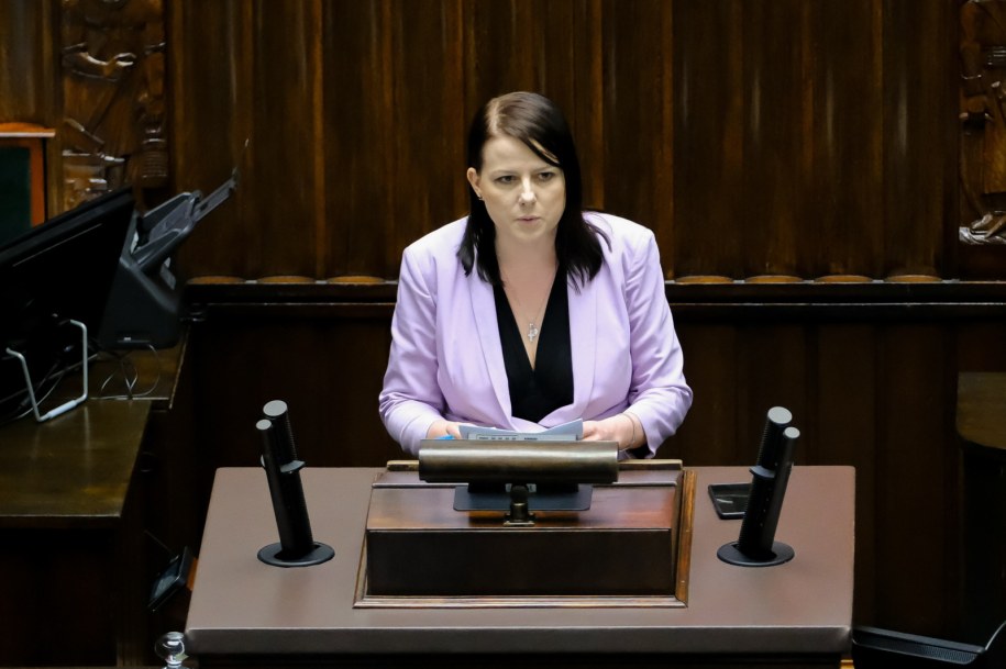 Kaja Godek na sali plenarnej Sejmu /Mateusz Marek /PAP