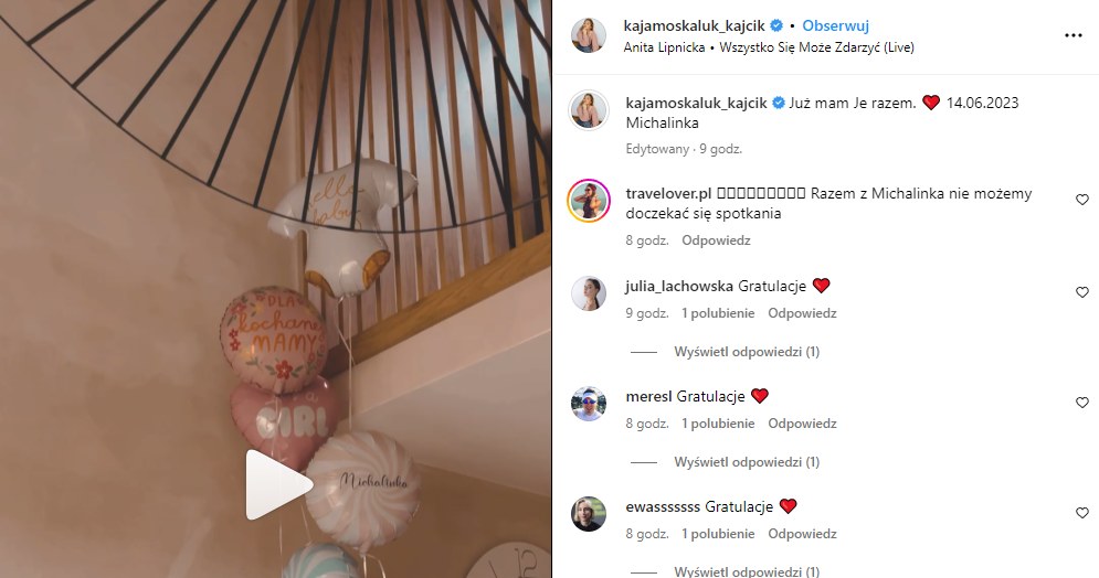 Kaja Moskaluk szczęśliwie urodziła. Do gwiazdy TVP spływają gratulacje /www.instagram.com/kajamoskaluk_kajcik/ /Instagram