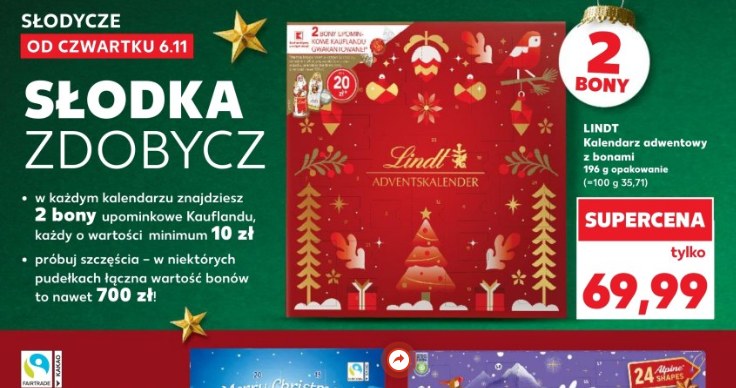 Kalendarze adwentowe pełne czekoladek od Lindt, Milka i nie tylko – już od 6,49 zł! /Kaufland /INTERIA.PL