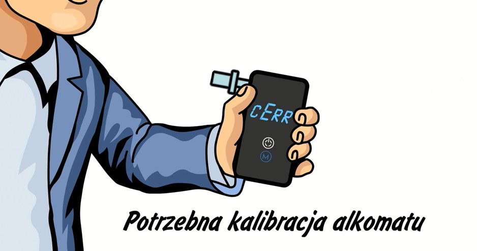 Kalibracja alkomatu - napis cErr model alkomatu PRO X-5 PLUS /materiały promocyjne