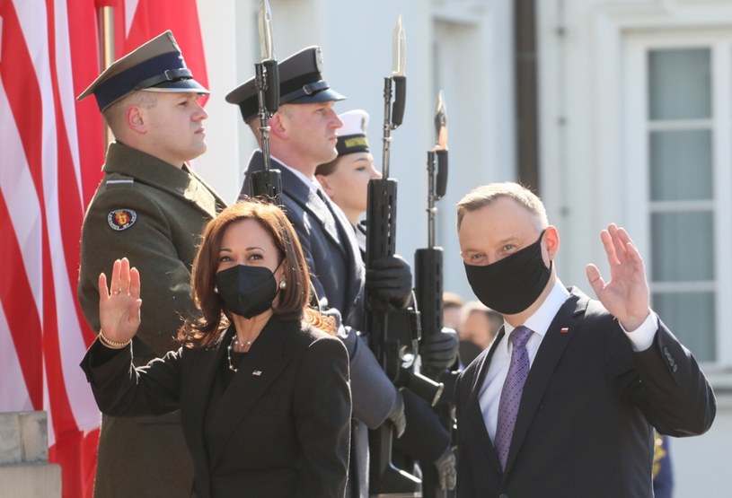 Kamala Harris podczas wizyty w Polsce /Wojciech Olkusnik/East News /East News