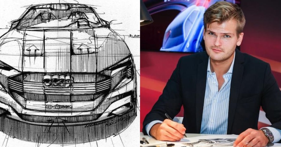 Kamil Łabanowicz i jego projekt Audi e-tron quattro /Informacja prasowa