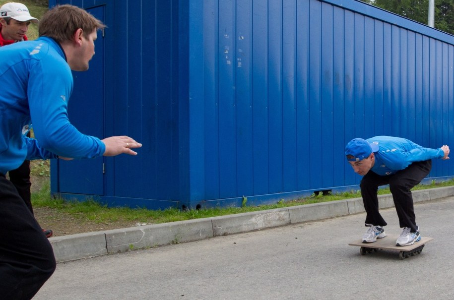 Kamil Stoch na treningu /Andrzej Grygiel /PAP