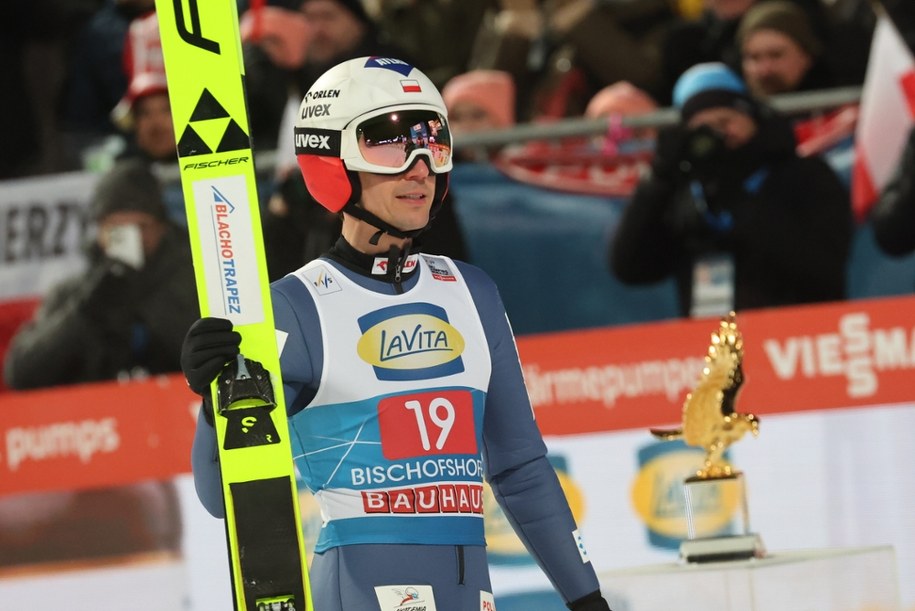 Kamil Stoch podczas konkursu Turnieju Czterech Skoczni w Bischofshofen /Grzegorz Momot /PAP