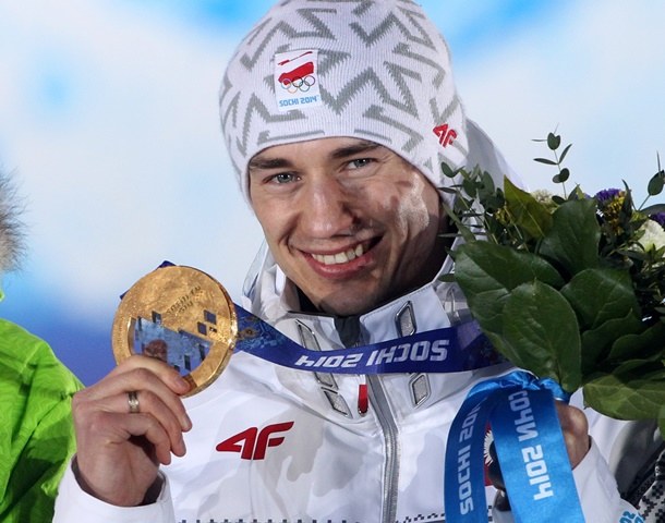 Kamil Stoch zdobył już dwa złote medale w Soczi /Grzegorz Momot /PAP