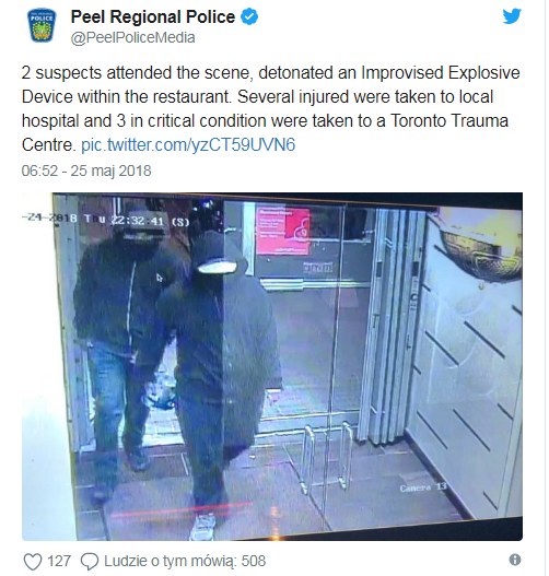 Kanadyjska policja opublikowała zdjęcie dwóch mężczyzn /Twitter