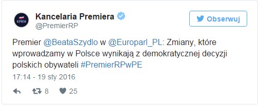 Kancelaria Premiera na Twitterze /Twitter