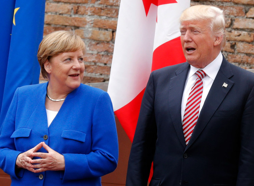 Kanclerz Angela Merkel i prezydent Donald Trump /PHILIPPE WOJAZER /AFP