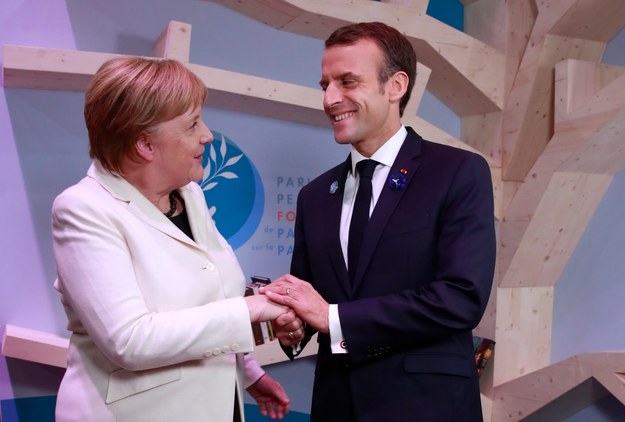 Kanclerz Niemiec Angela Merkel i prezydent Francji Emmanuel Macron. /GONZALO FUENTES / POOL /PAP/EPA