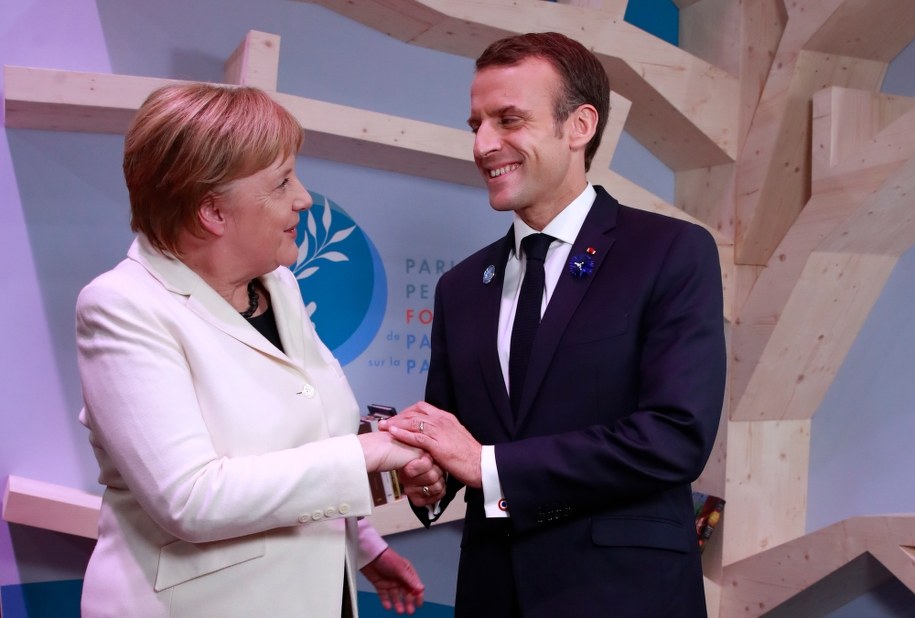 Kanclerz Niemiec Angela Merkel i prezydent Francji Emmanuel Macron. /GONZALO FUENTES / POOL /PAP/EPA