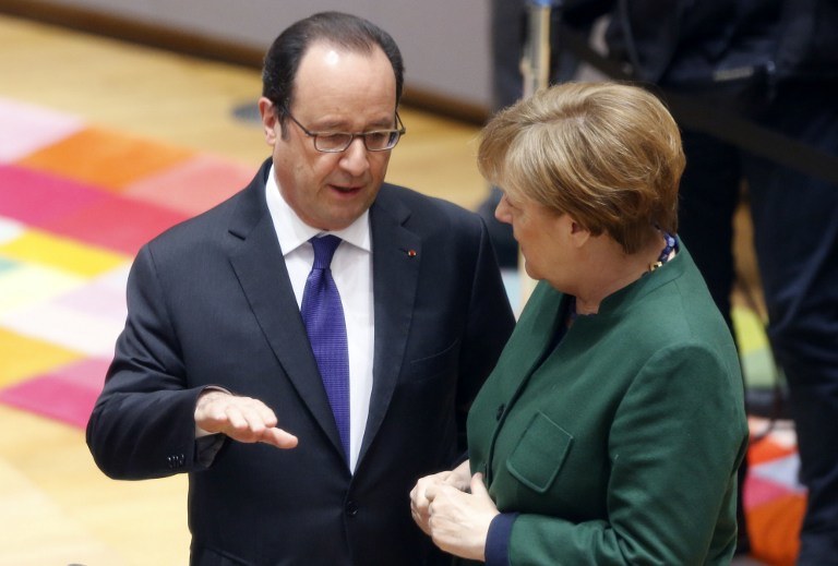 Kanclerz Niemiec Angela Merkel i prezydent Francji Francois Hollande /AFP