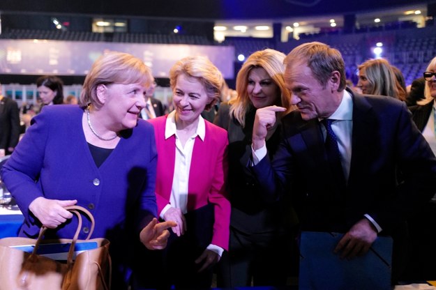 Kanclerz Niemiec Angela Merkel, szefowa nowej Komisji Europejskiej Ursula von der Leyen, prezydent Chorwacji Kolinda Grabar-Kitarovic i świeżo upieczony szef Europejskiej Partii Ludowej Donald Tusk /ANTONIO BAT /PAP/EPA