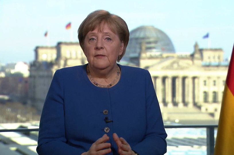 Kanclerz Niemiec Angela Merkel zwróciła się do narodu w związku z koronawirusem /EPA/ARD / POOL /PAP/EPA