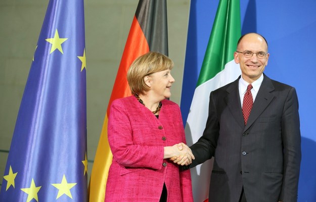 Kanclerz Niemiec podczas spotkania z premierem Włoch /PAP/EPA/KAY NIETFELD /PAP/EPA