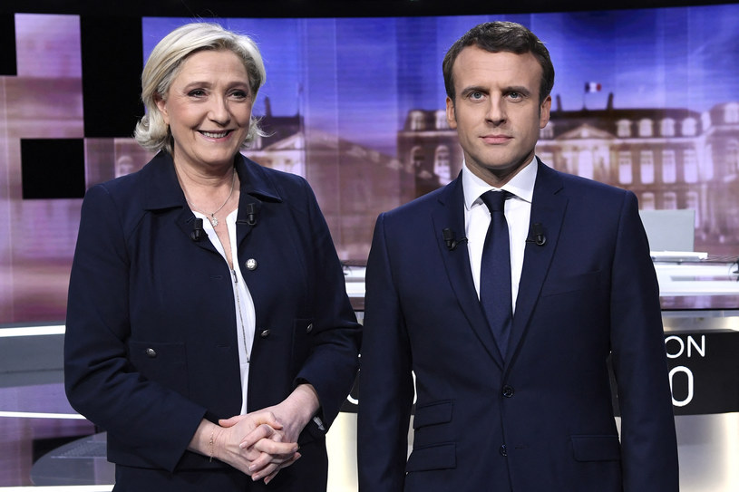 Kandydaci na prezydenta Francji Marine Le Pen i ubiegający się o reelekcję Emmanuel Macron /AFP