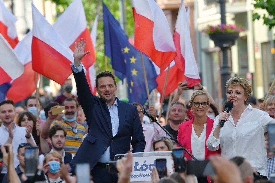 Kandydat KO na urząd prezydenta RP Rafał Trzaskowski spotkania z wyborcami w Łodzi /	Grzegorz Michałowski   /PAP