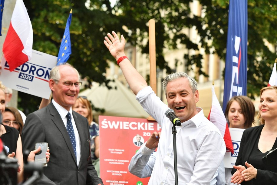 Kandydat Lewicy w wyborach prezydenckich, lider Wiosny Robert Biedroń /Andrzej Lange /PAP