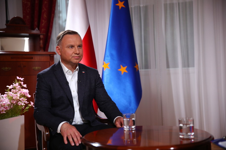 Kandydat na prezydenta w II turze wyborów Andrzej Duda podczas wywiadu dla TVP //Łukasz Gągulski /PAP