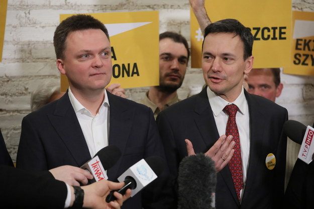 Kandydat w wyborach prezydenckich 2020 Szymon Hołownia oraz szef jego sztabu wyborczego Jacek Cichocki /Paweł Supernak /PAP