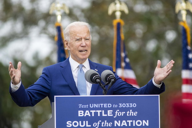 Kandydata na prezydenta USA Joe Biden na wiecu w Warm Springs /ALYSSA POINTER / THE ATLANTA JOURNAL-CONSTITUTION /PAP/EPA