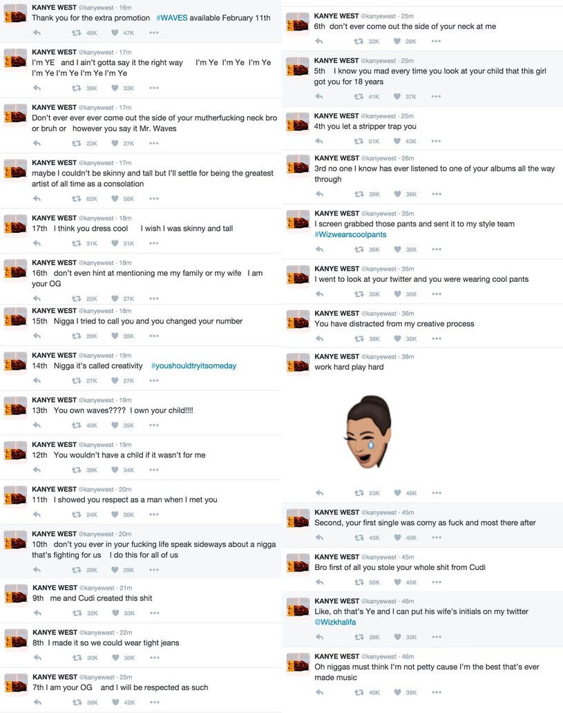 Kanye West vs Wiz Khalifa na Twiterze /