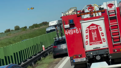 Karambol na A4. Paraliż na drodze, lądował śmigłowiec LPR [ZDJĘCIA]