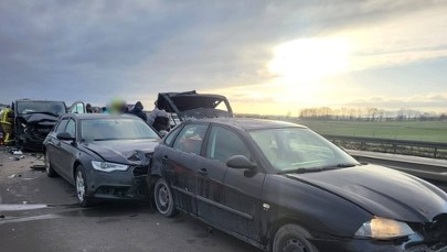 Karambol na A4. Pod Wrocławiem zderzyło się pięć samochodów
