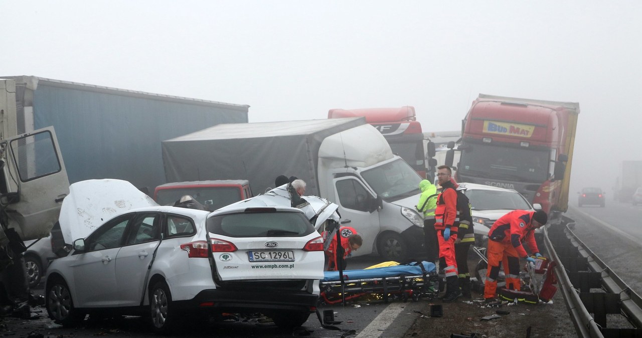 Karambol na autostradzie A1 /East News