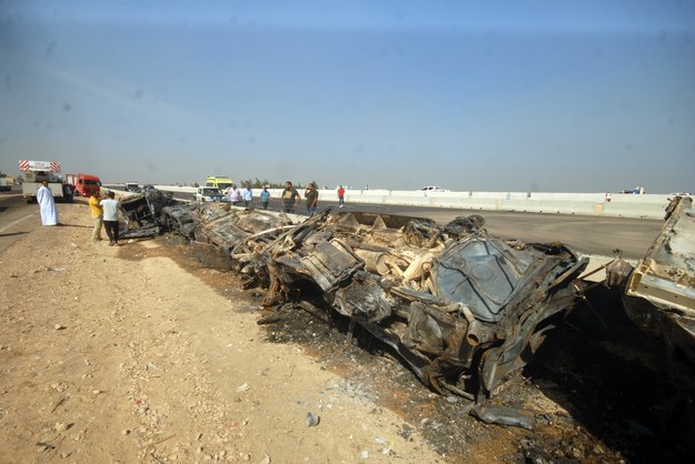 Karambol na autostradzie w Egipcie /STR /PAP/EPA