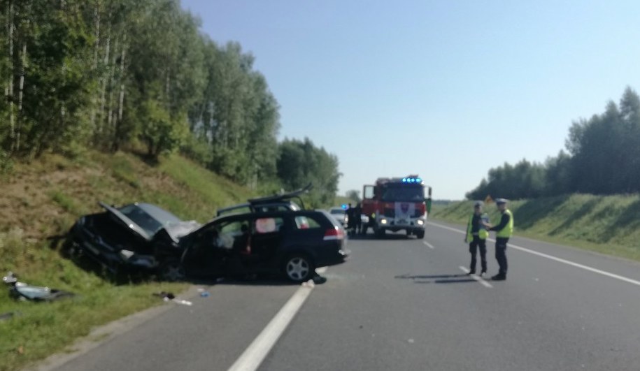 Karambol na krajowej "16" /KMP w Olsztynie /Policja