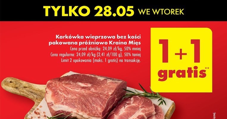 Karkówka 1 + 1 gratis w Biedronce! /Biedronka /INTERIA.PL