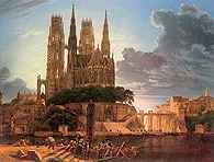 Karl Friedrich Schinkel, Gotycka katedra nad woda, po 1813 /Encyklopedia Internautica