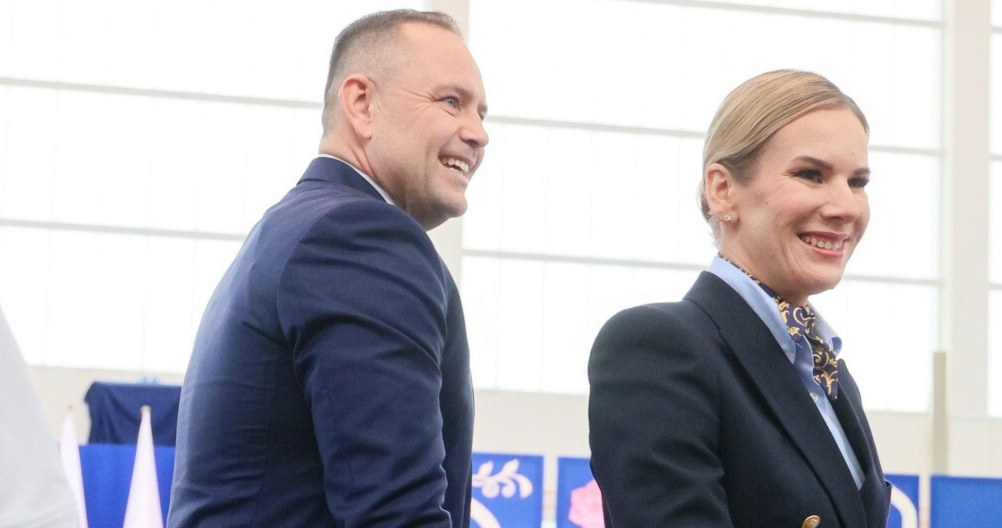 Karol i Marta Nawroccy na rozpoczęciu roku szkolnego /Paweł Wodzyński /East News