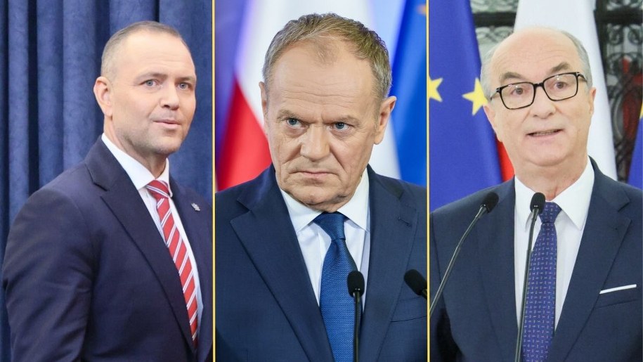 Karol Nawrocki, Donald Tusk i Włodzimierz Czarzasty /Wojciech Olkusnik/Anita Walczewska/East News /East News