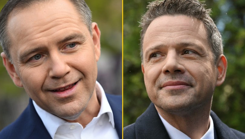 Karol Nawrocki (fot. PAP/Adam Warżawa) i Rafał Trzaskowski (fot. SERGEI GAPON/AFP/East News) /